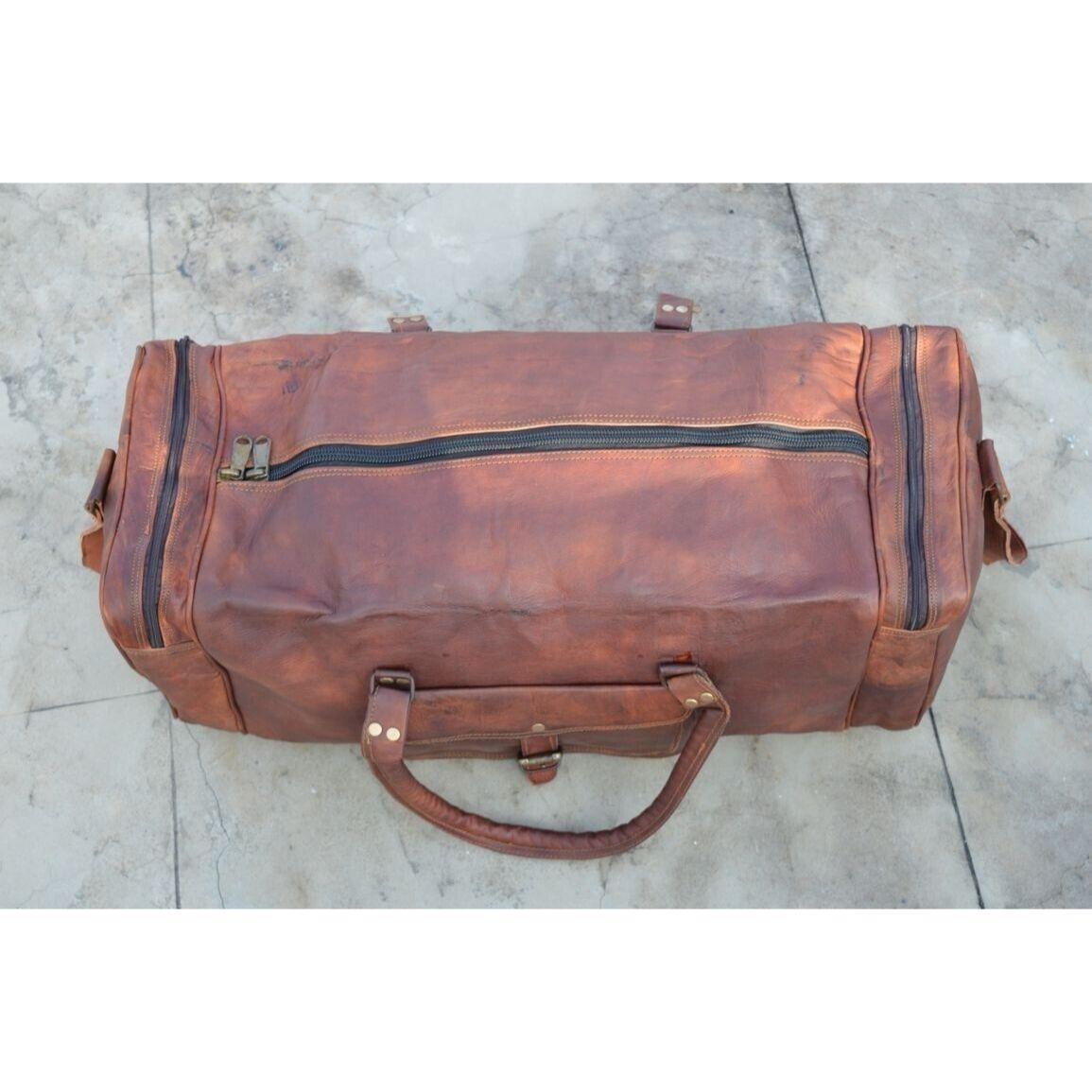 Gens Marron Vintage Véritable Voyage Bagages Tissu de Laine Gym
