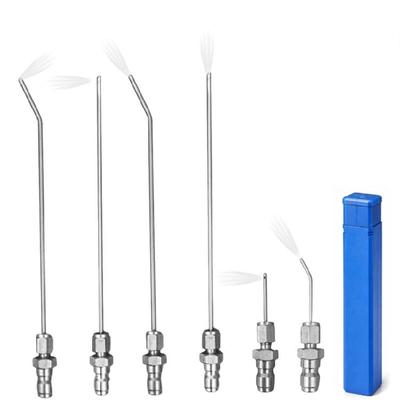 6 Stück Hochdruck-Wasserstrahl-Düsenset Gerade/Gebogene Spitze Reinigungsdüsen Für Haushaltsgeräte und Gartenpflege