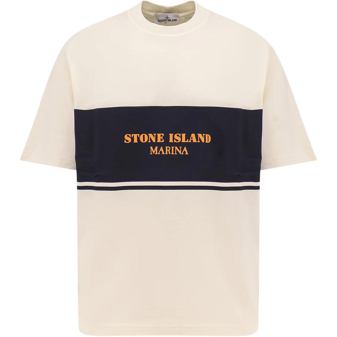

Stone Island Letter Print Pattern Crew Neck Short Sleeve T-Shirt Men Tops Beige K1S152100024S00X9-V0093 M