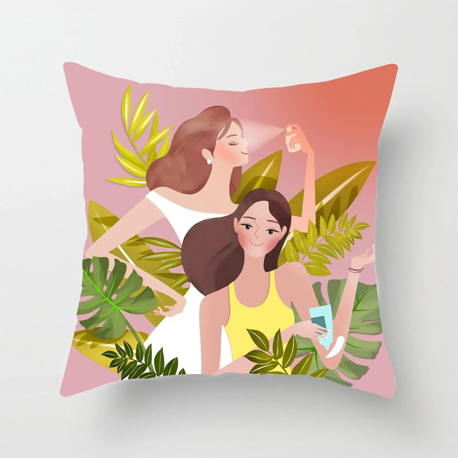 

Красочный принт Прикроватная подушка Товары для дома Наволочка Офисная подушка 66x66cm