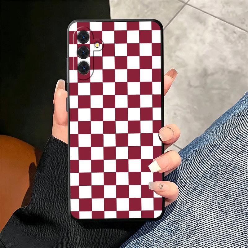 Retro Classic Chess Board Grid Soft Phone Case for Samsung A17 A37 A57 A16 A26 A36 A56 A15 A25 A35 A55 A14 A24 A34 A54 A13 A23 A
