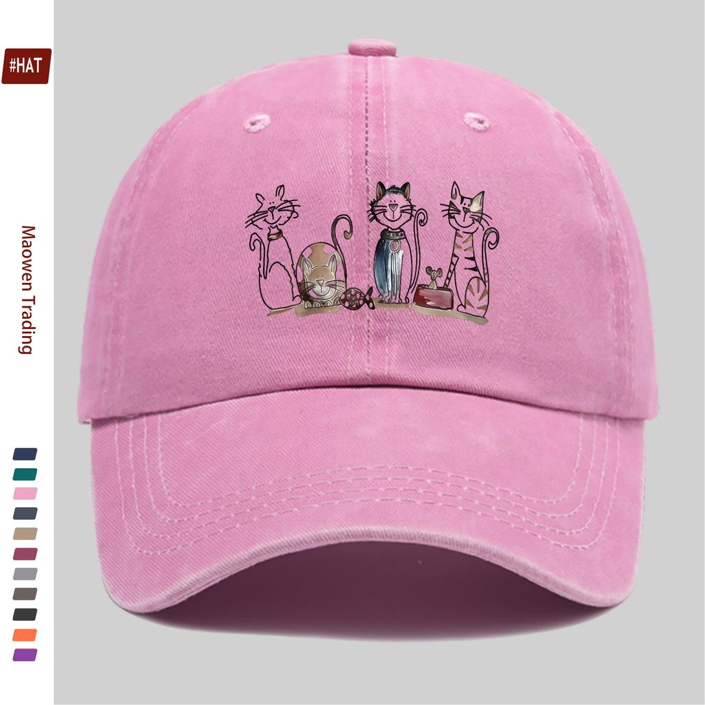 Pc Cute Cat Print Baseball Cap Perfect for Daily Wear Versatile Fashion Choice for Golf Home Outdoor Travel Fishing Beac