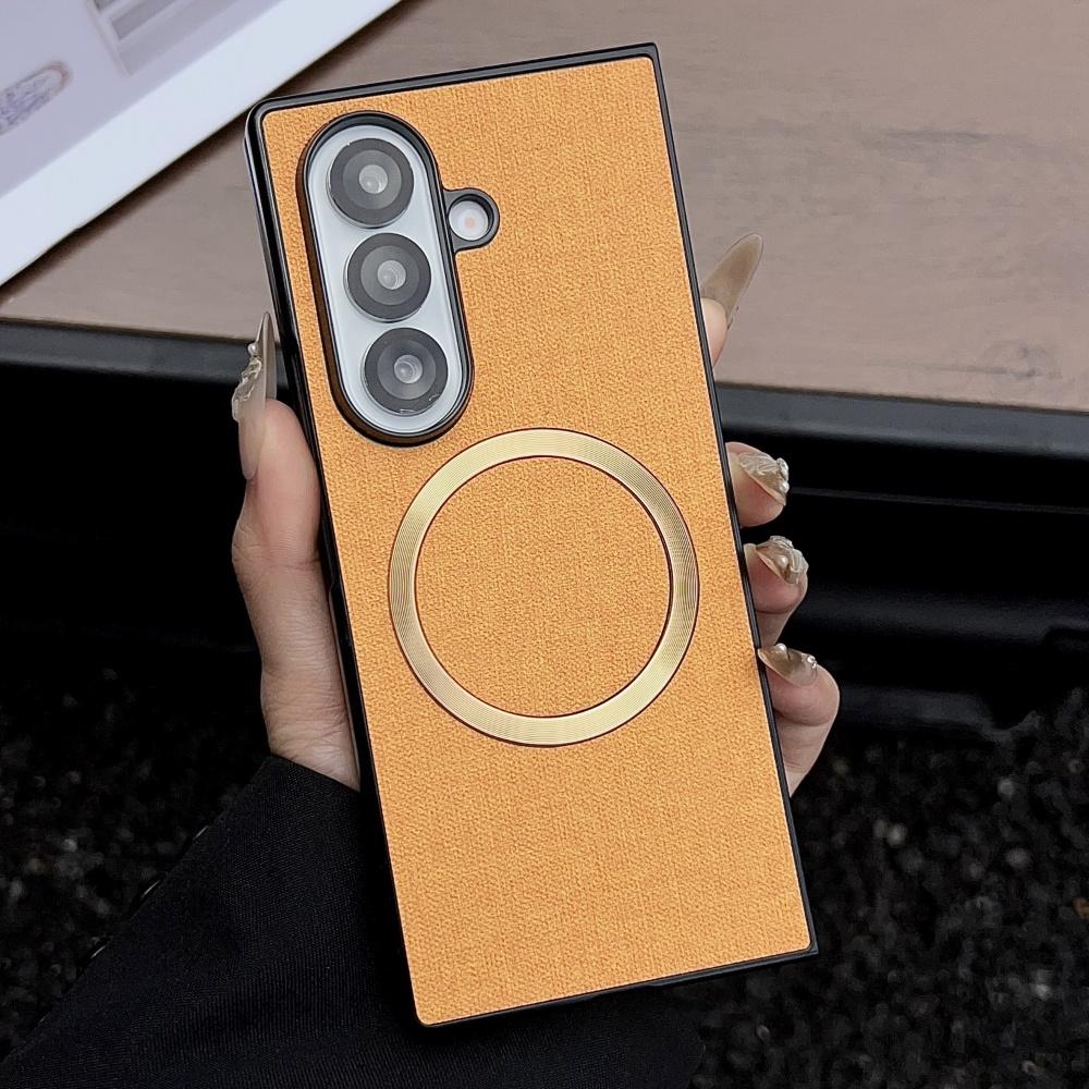 For Samsung Galaxy Z Fold 7 6 5 4 3 Case for Magsafe Fabric Cloth Magnetic Wireless Charging Cover For Galaxy Z Fold7 Fold6 5G