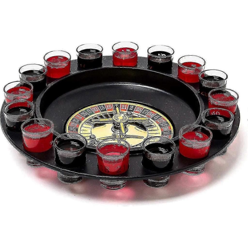 Set Roulette Gioco da Bere con 16 Bicchierini 30 X 30 Cm Gioco d'Azzardo Divertimento per Feste Minimo 2 Giocatori Casinò, Idea Regalo, Gioco per Coppie, Regalo di Natale
