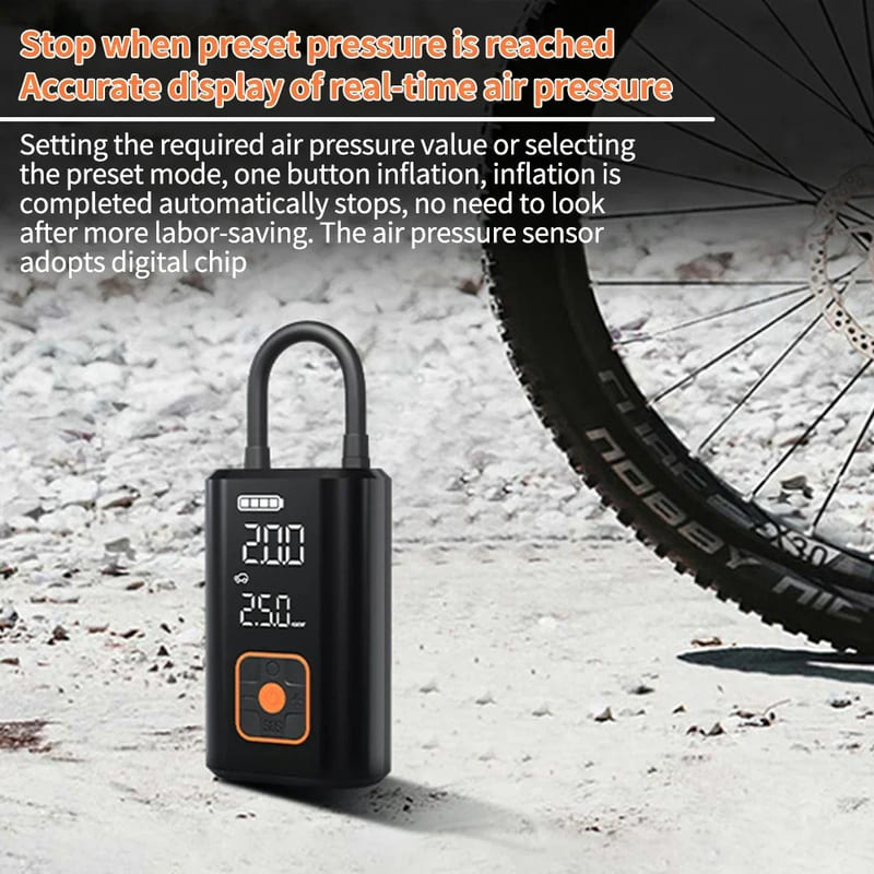 New Compact Car Portable Automatic Tire Inflator Tire Pressure Gauge Air Compressor with Intelligent Digital Display Emergency Car Inflator