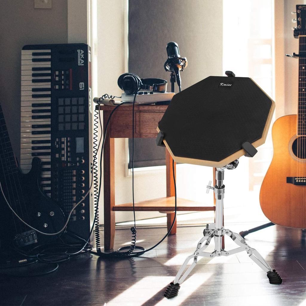 Kmise Drum Practice for Stand Stick High 12 Inches Pad, Training, Included, Included, Rubber, Black, Quiet, Repulsion,