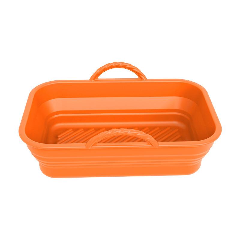 Air Fryer Silicon Basket About 20cm Round/square/rectangular Oven Baking Tray Foldable Reusable Silicone Pot Replacement Pan