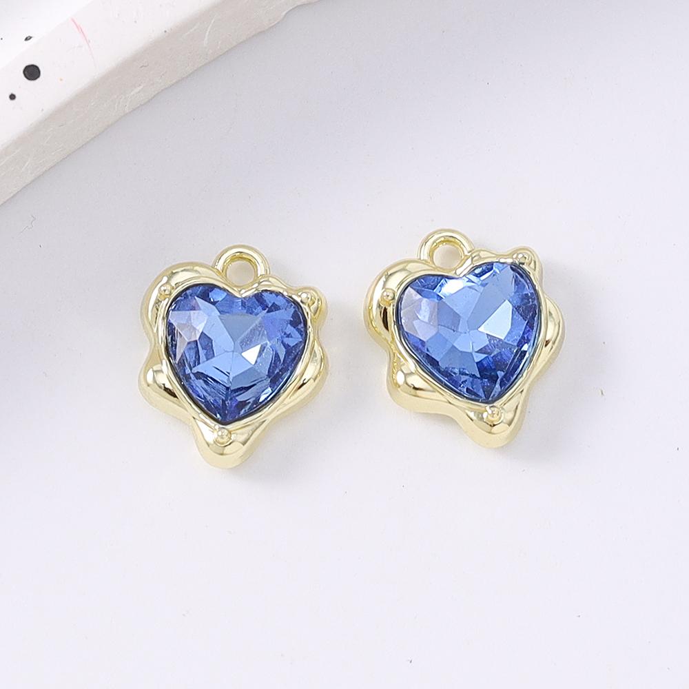 5pcs Elegant Crystal CZ Love Heart Charms Pendants for Necklace Earrings Bracelet DIY Jewelry Making Accessories Supplies