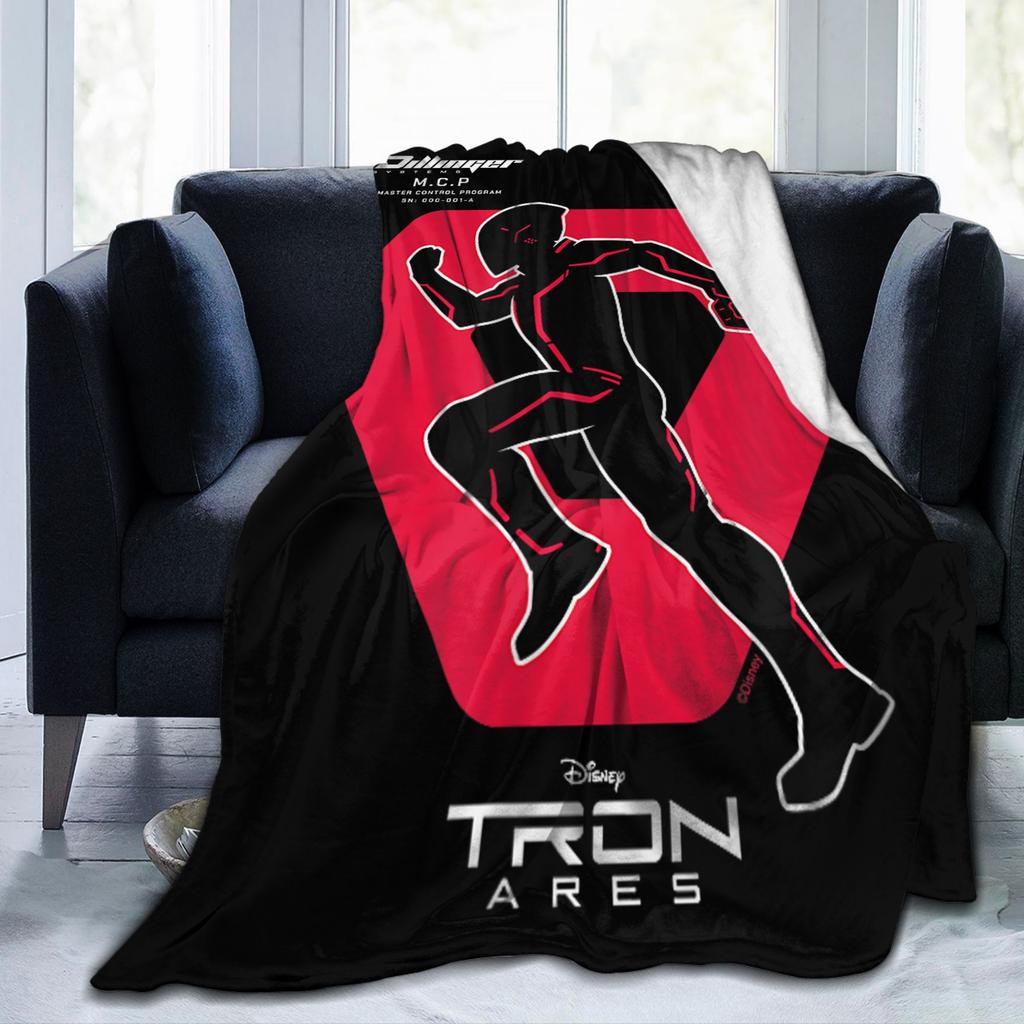 TRON Ares Dillinger Systems Flannel Blanket Runner Identity Disc Fashion Throw Blankets for Home 150*125cm Lightweight