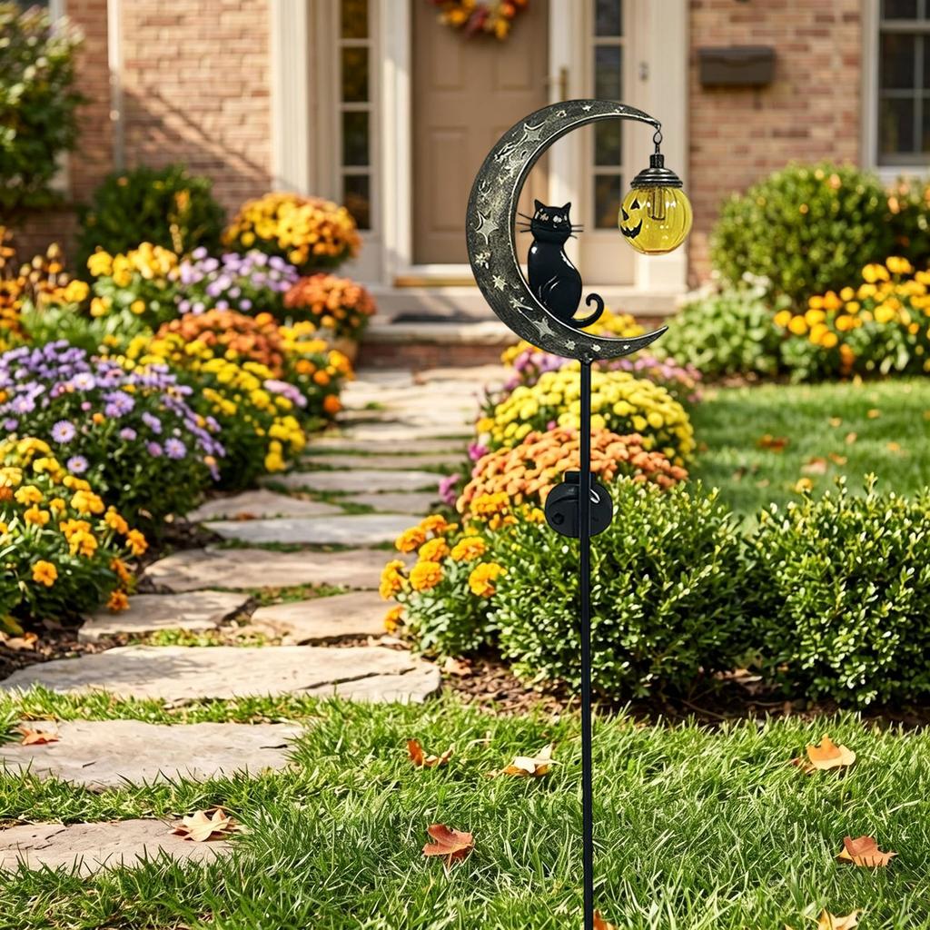 Halloween Gartenstablicht mit Kürbis-Mond-Design für Außendekoration