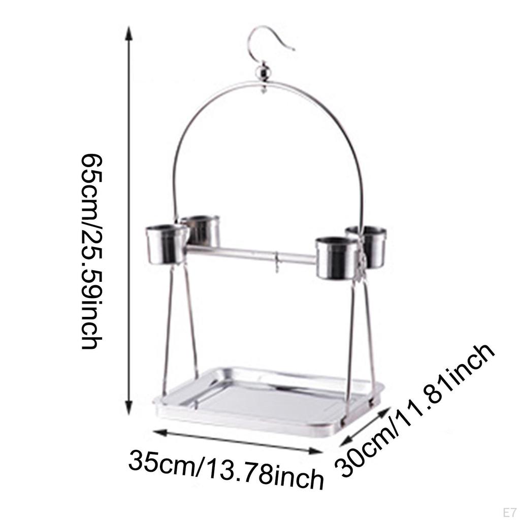 Kuş Kafesi Evcil Hayvan Papağan Oyun Alanı Eğitim Standı Aktivite Oyuncağı Askılı Kanca Masa Üstü