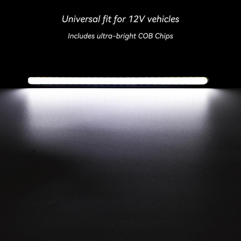 10PCS Universal Waterproof DRL LED Strip Light Bar COB Daytime Running Fog Lamp White Car Styling