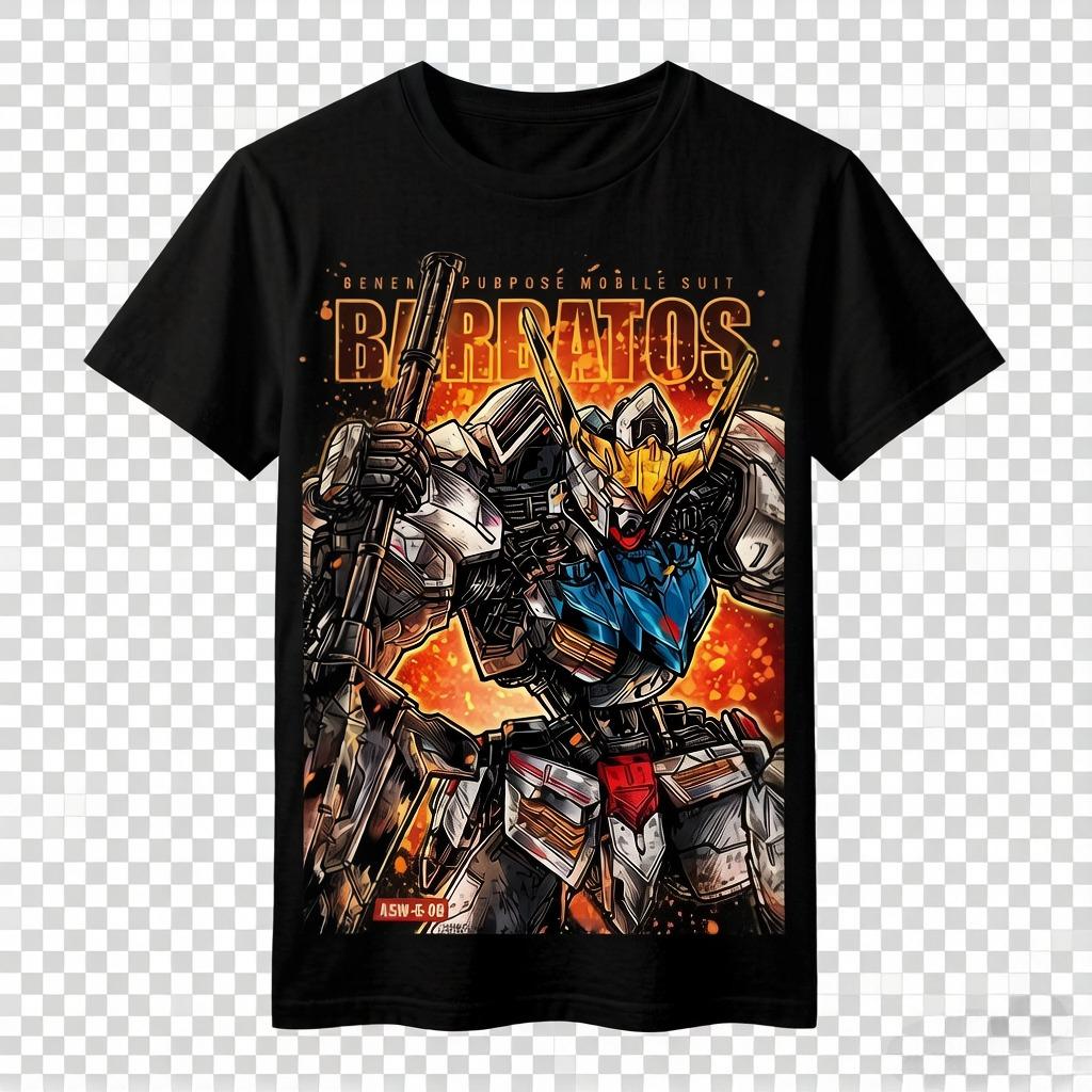 Unicorn Gundam Short-sleeved T-shirt Anime-related Merchandise for Kids and Parents Summer Clothing