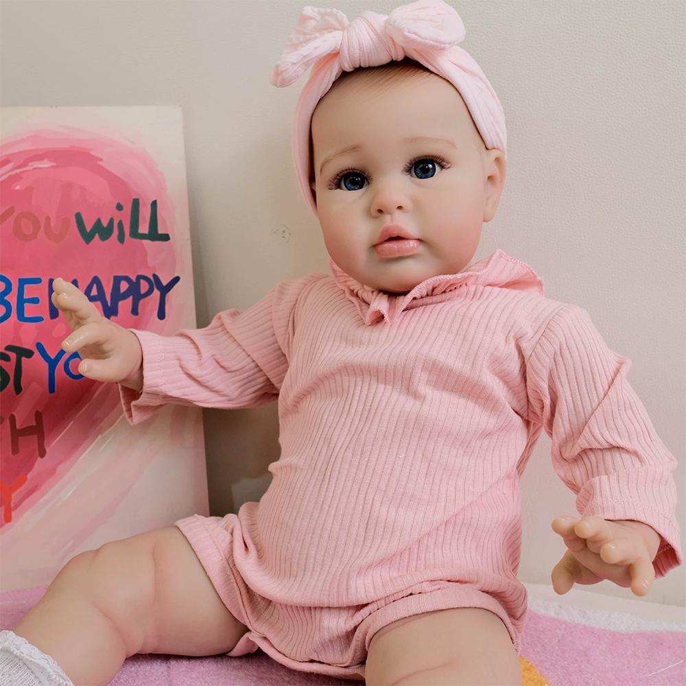 Reborn Baby Doll Toy 60cm Reborn Bebe Doll Toy Newborn Baby Soft Cloth Body Washable 3D Skin Visible Veins Doll Toy Boy doll