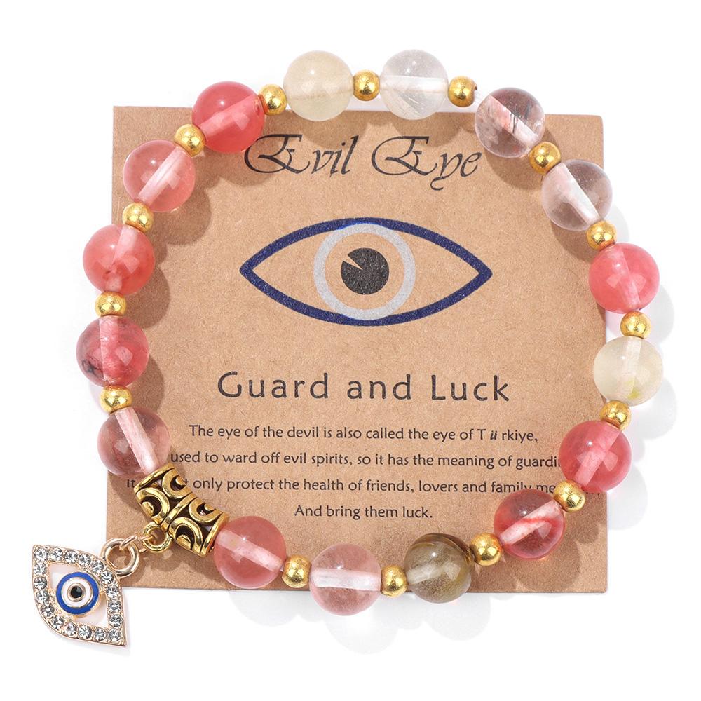 Lucky Turkish Evil Eye Pendant Beads Bracelet Handmade Natural Stone Charm Elastic Bangles Men Women Fashion Yoga Energy Jewelry