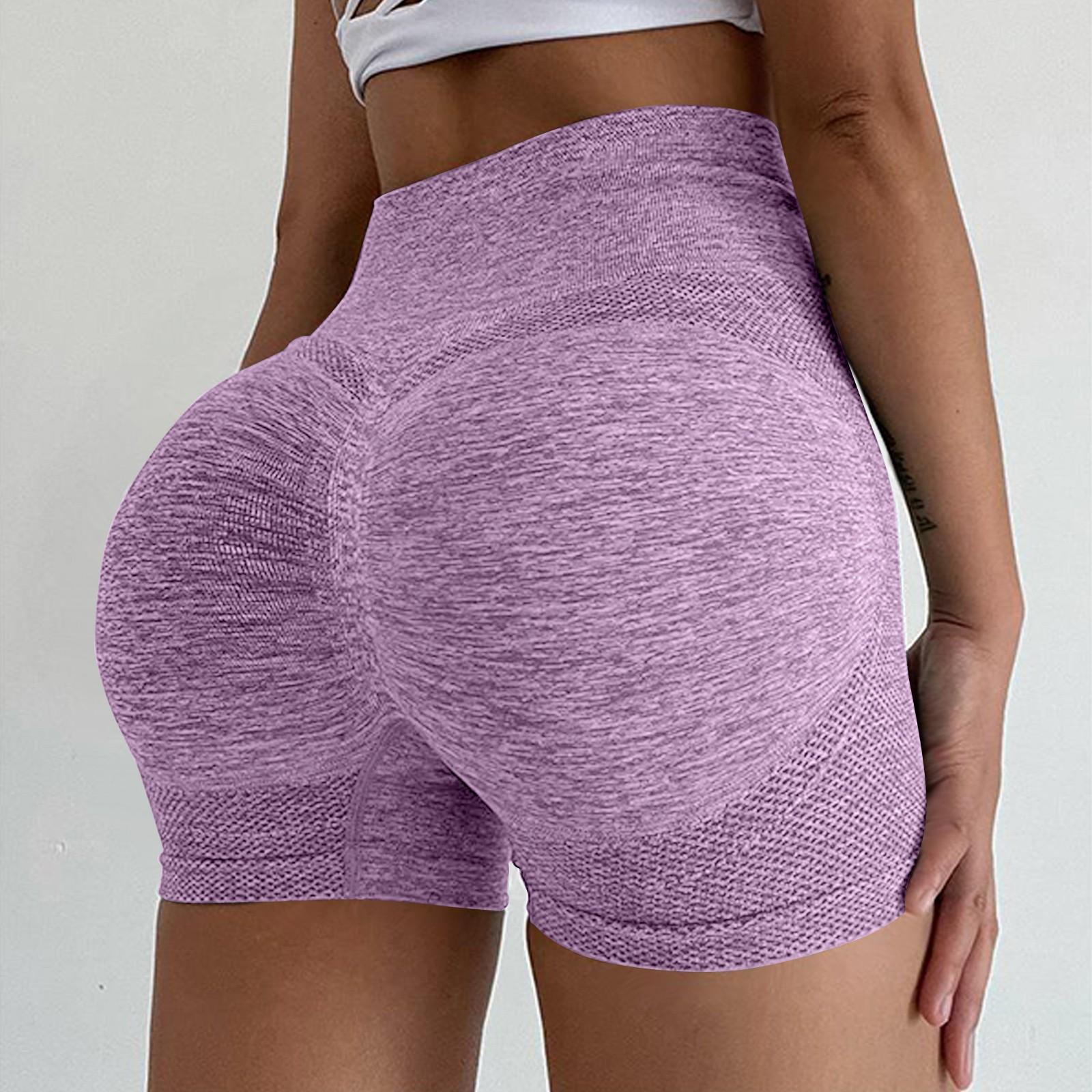 

Women s Seamless Tight Fitting High Waisted Casual Shorts, Sports Yoga Shorts, Fitness Pants XXXL фіолетовий
