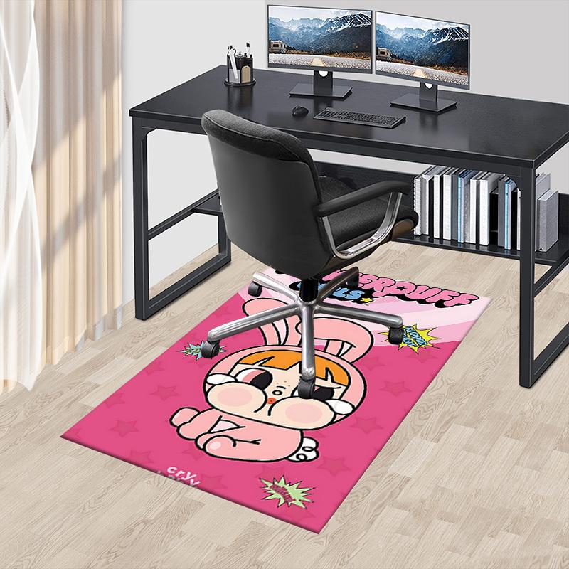 1pc Powerpuff Girls Carpet Anti Slip Polyester Floor Mat for office,Bedroom