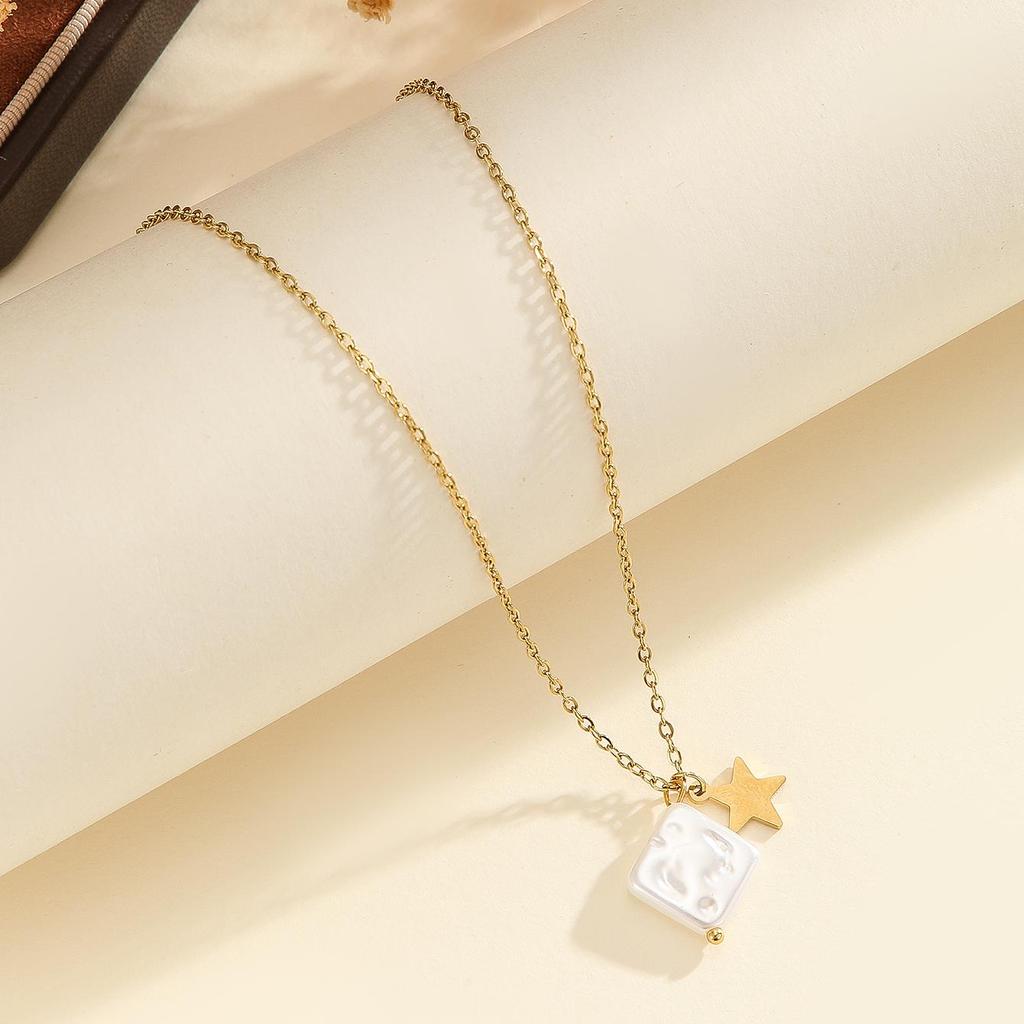 Atoztide Moda Collar con Colgante de Cereza para Mujer Acero Inoxidable Múltiples Estilos Perla de Imitación Cerámica Colgante Joyería Regalo