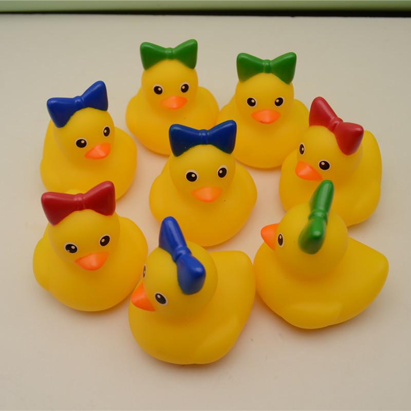 Cute Little Duck with Bow - Adorable Squeeze Sound Stress Relief Ornament