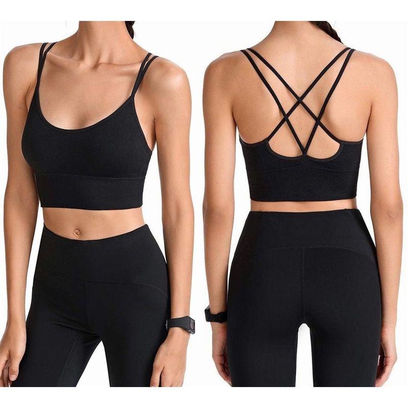 

Export Export Tail Single Anwnd Women s Integrated Cup Chest Pad Yoga Workout Beauty Back Exercise Bra Vest ANWND vest-Black S