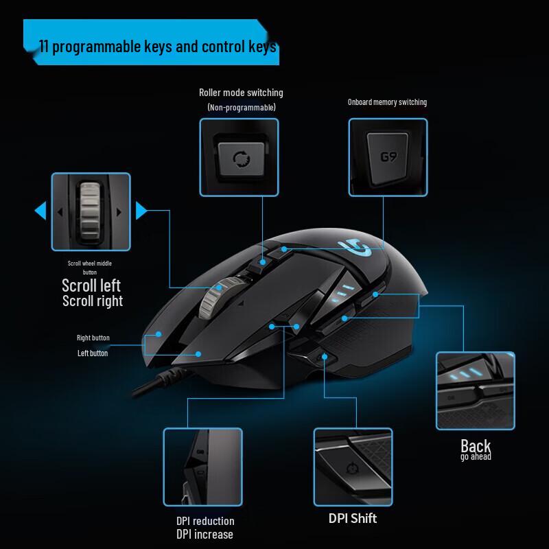 Logitech G502 HERO Wired Gaming Mouse Bundle