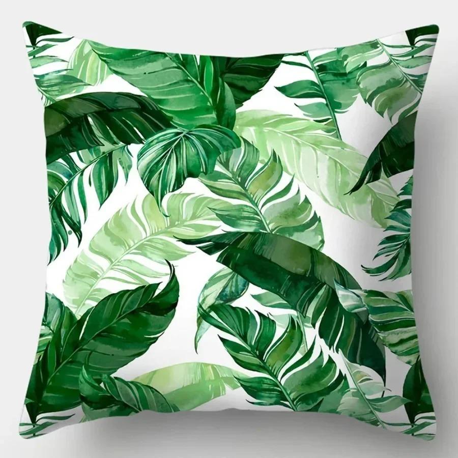 Living Room Luxury Art Home Sofa Simple Cushion Pillowcase Tropical Plant Print Decorative Cushion Cover