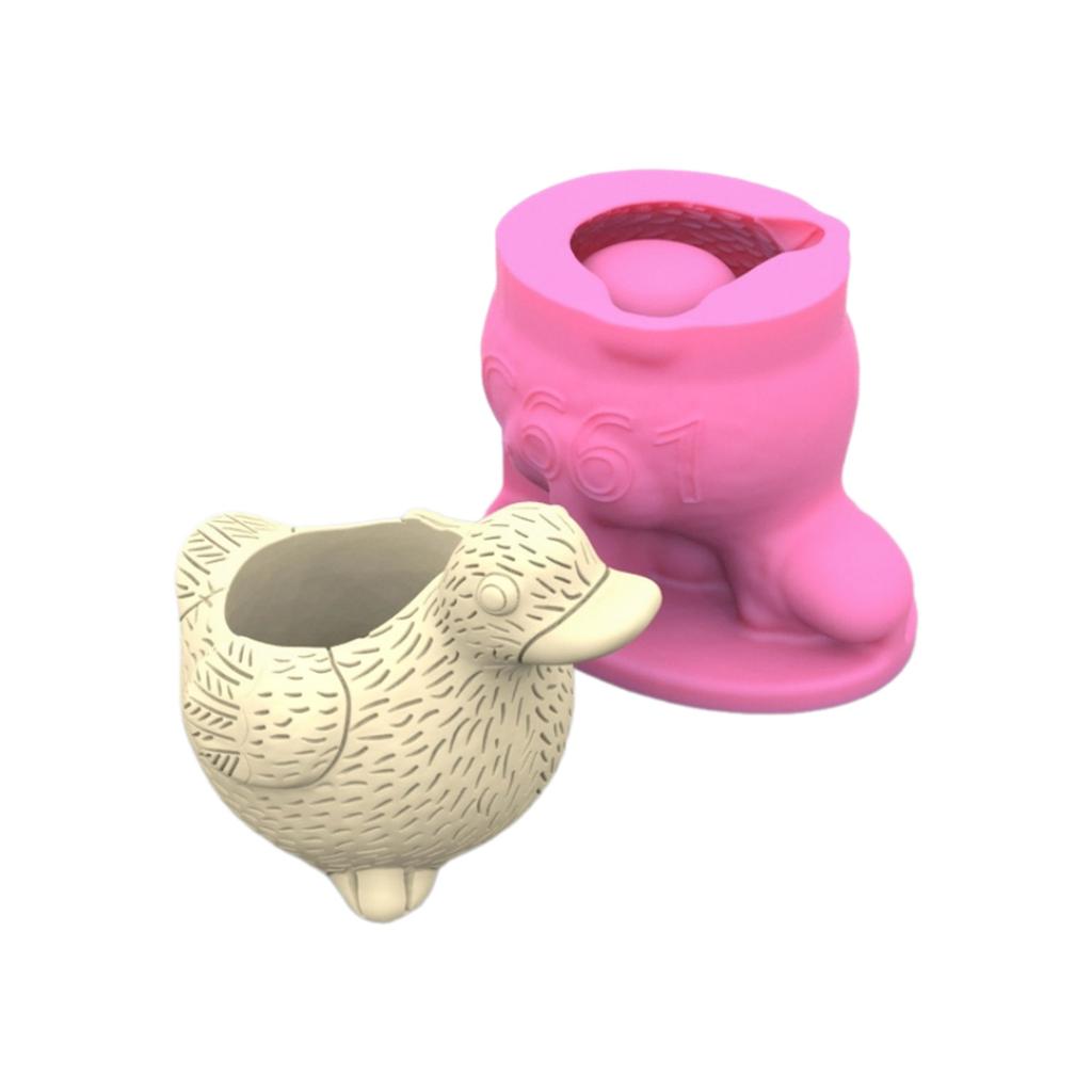 Multifuntional Silicone Flowerpot Mold Concrete Molds Duck Shaped Vase Mold Suitable for Making Flower Vase Pen Holder
