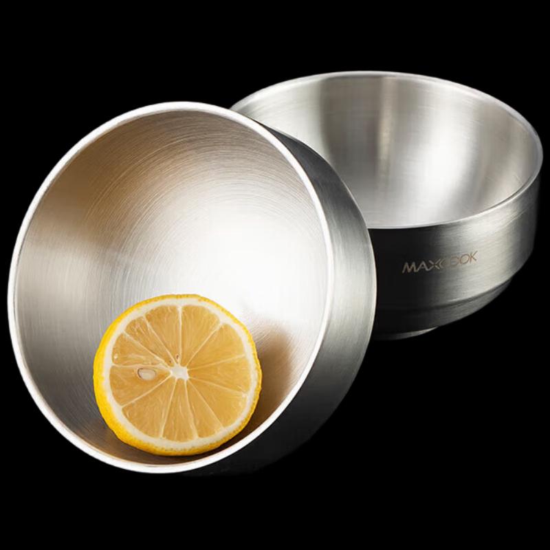 

Meichu Нержавеющая сталь 304 Двухслойные термоизолированные миски для супа и лапши, 13 см, Набор из 2 штук