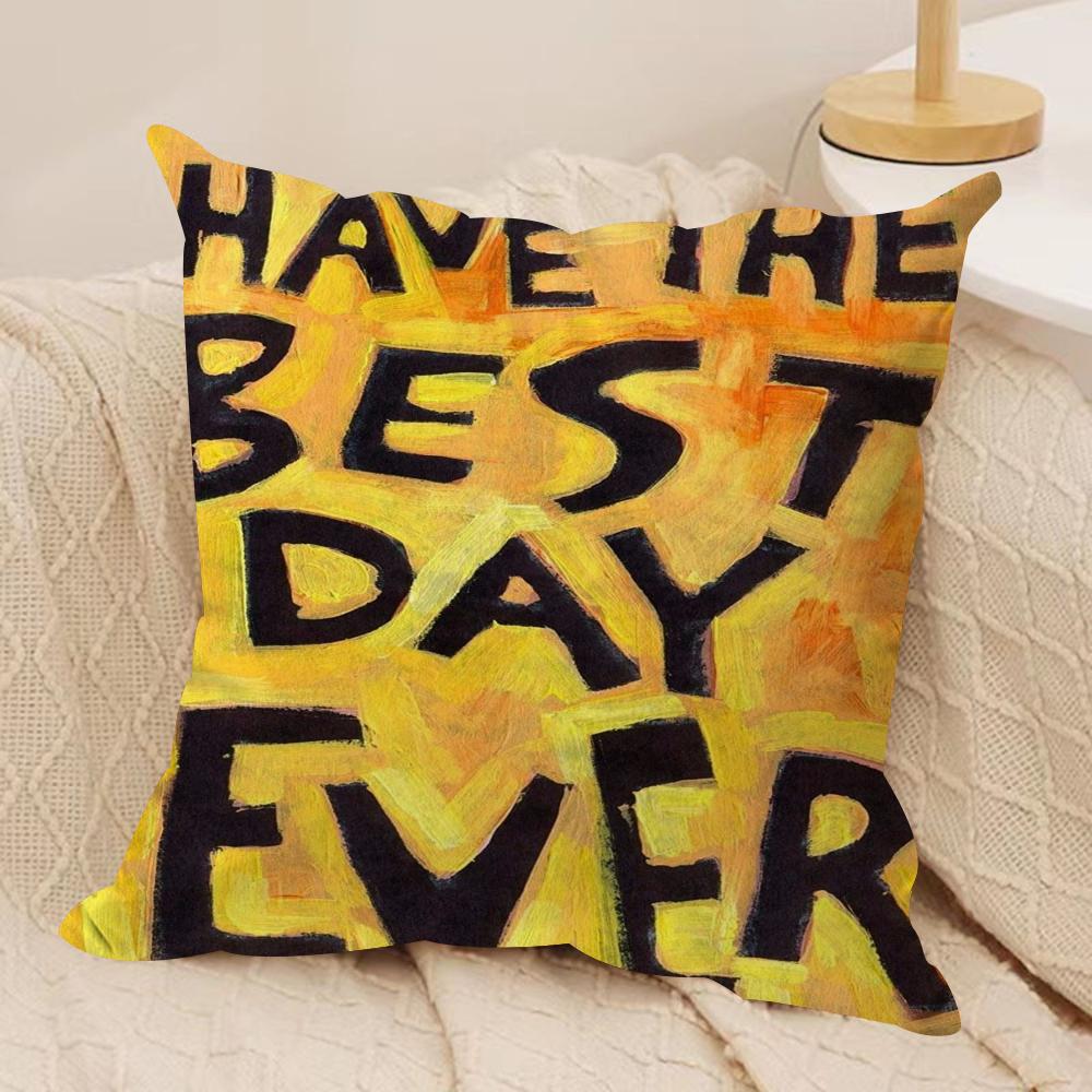 Creative Watercolor Words Cushion Cover Short plush Doublesided Print Square Throw Pillow Covers Sofa Home Cushion Decor