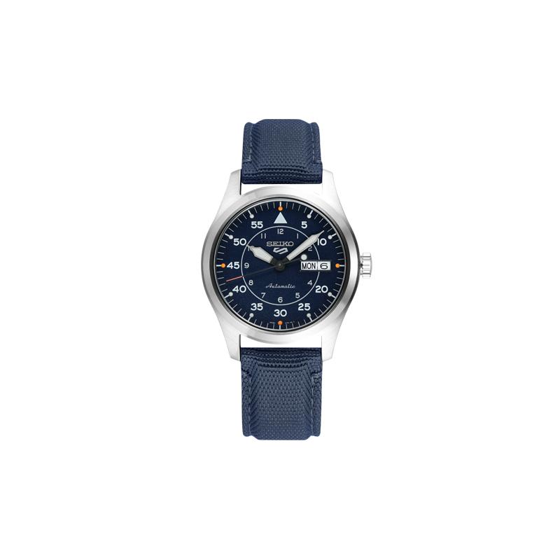 SEIKO No. 55 series fashion classic simple trend waterproof mechanical movement nylon strap men s watch blue dial SRPH31K1 синий