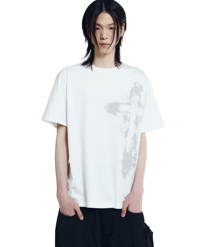 AAKAM Splatter Painted Cros2 Half Top (White)