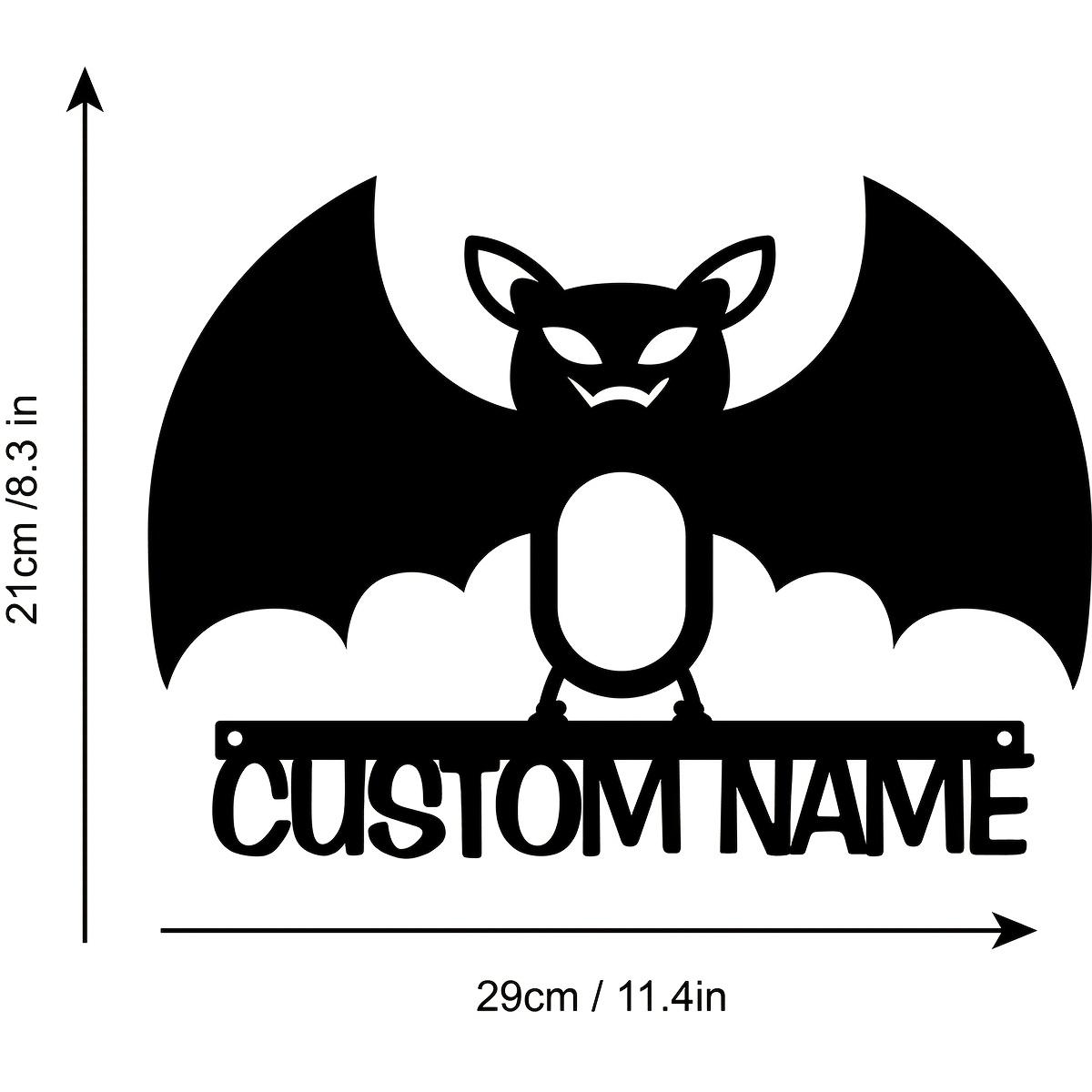 

Металлическое Настенное Искусство Летучая Мышь Винтажный Декор Большая Персонализированная Вывеска Для Помещений и Улицы