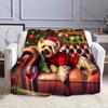 Christmas-themed Cozy Festive Design Pattern Blanket Flannel Material Soft Warm for All Seasons Home Outdoor Camping Picnics RV