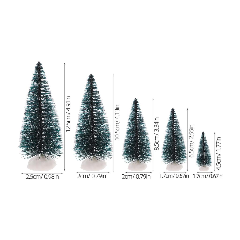 10 Pcs Simulated Christmas Tree Home Table Decor Mini Pine Decoration Dark Green