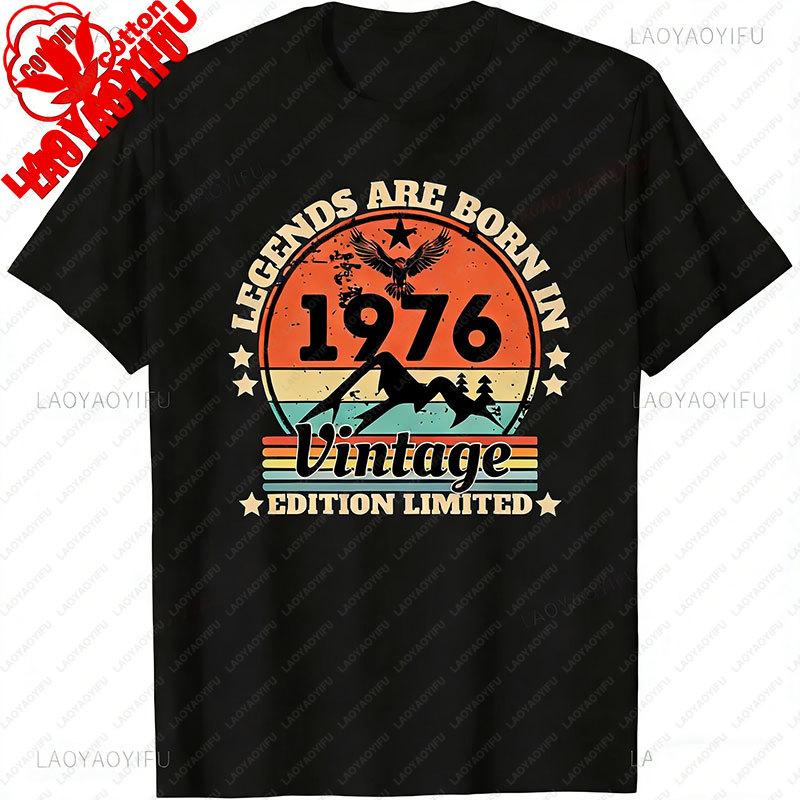Retro 50 Year Old Vintage 1976 Limited Edition 50th Birthday Classic Graphic T Shirts Clothes for Women Men Summer Cotton Tees