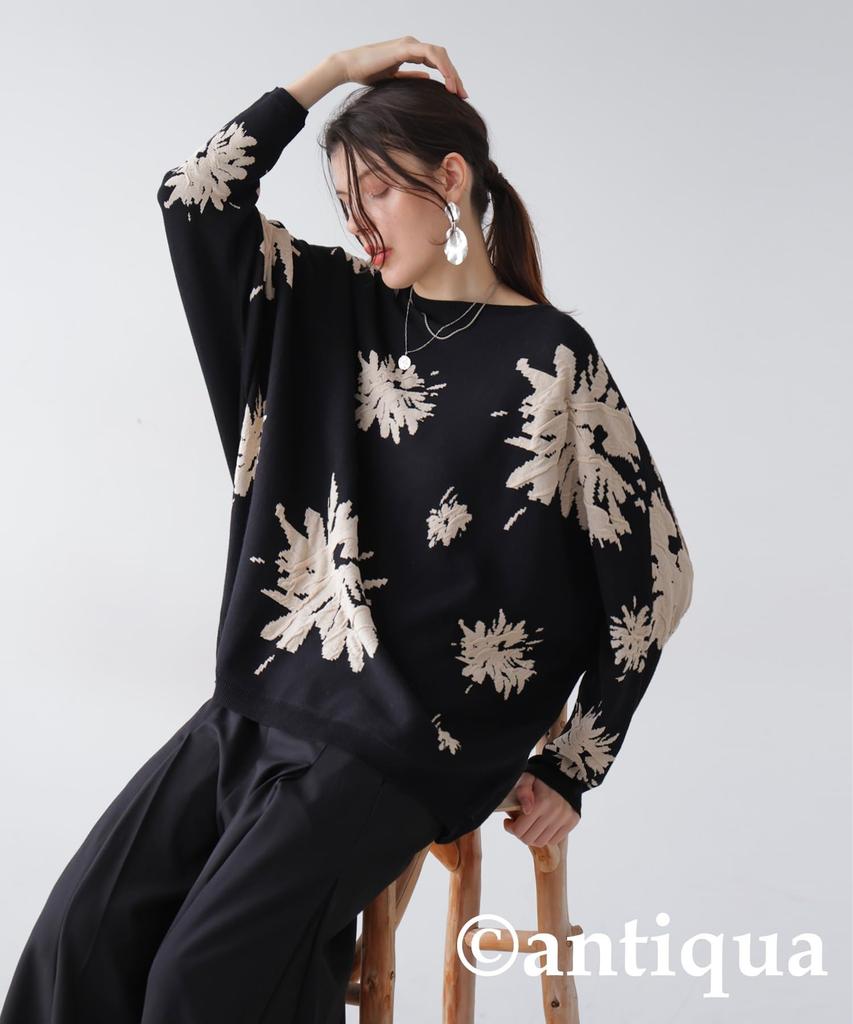 antiqua Dolman Knit Long Free Size Black Women's Top, Sleeve, PN-00466, 05,