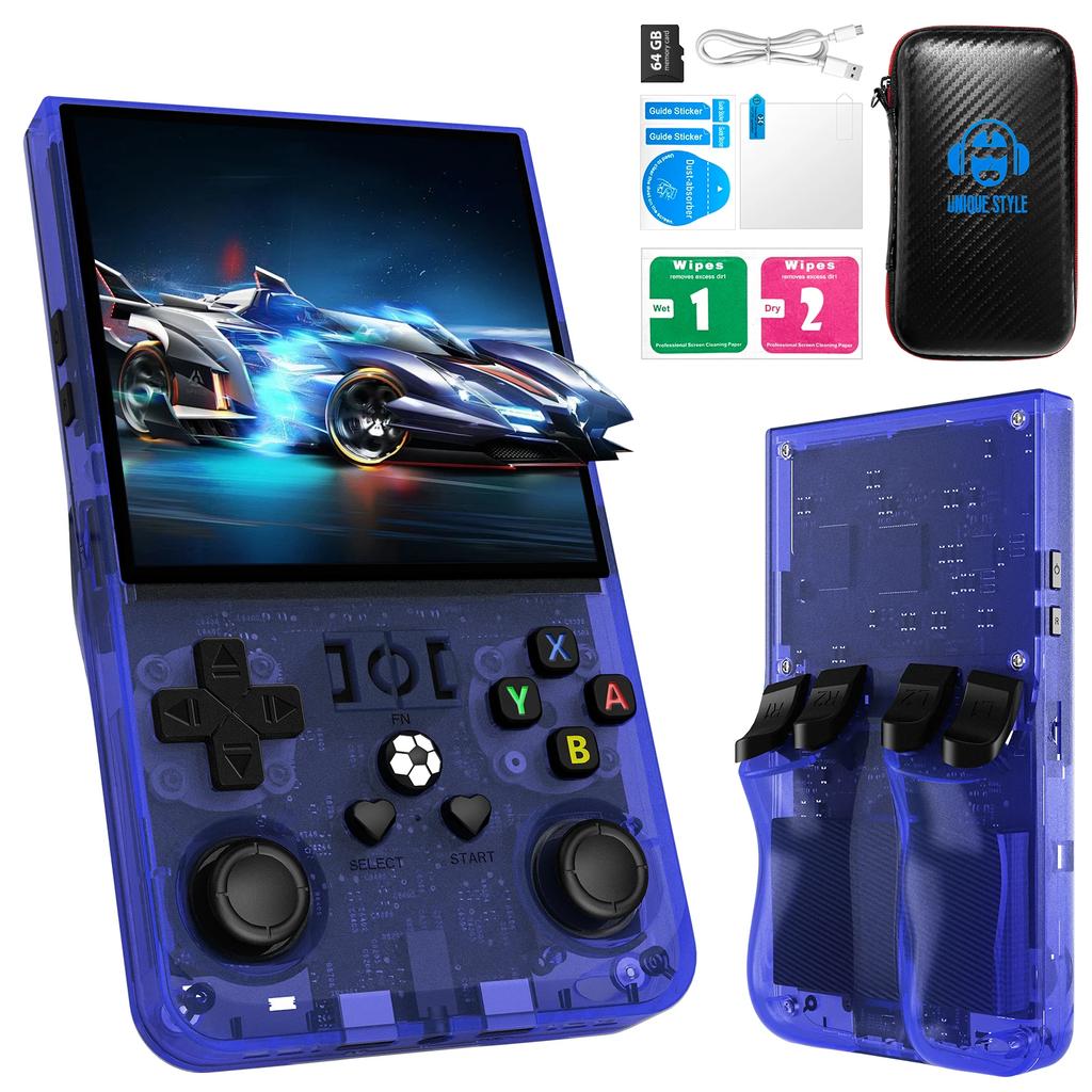 Open Source R36MAX Retro Handheld Video Game Console RK3326 Chip 64/128G Portable Pocket Game Player 4 HD Screen Game Console