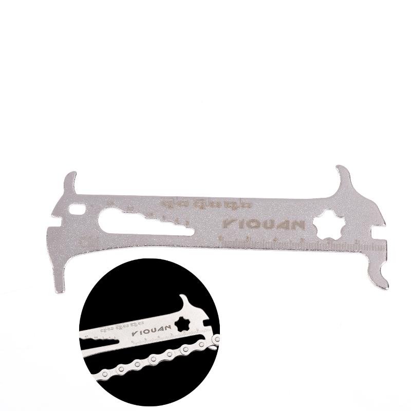 1Pcs Road Bike Bolt Measurement Wear Gauge Tool Portable 6-In-1 Bicycle Chain Gauge New Design Multitool