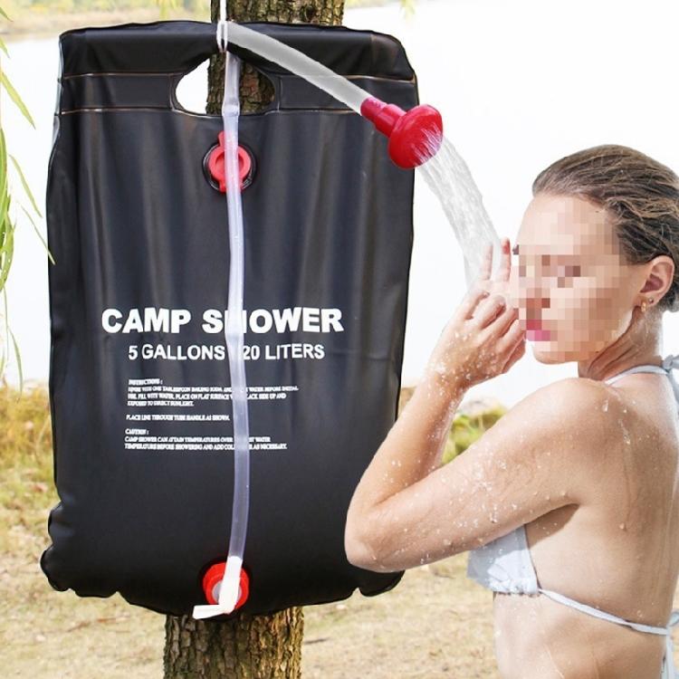 Outdoor Camping Folding Water Storage Bag With Showerhead 20L Beach Swimming Solar Heated Bathing Water Bag Enduring