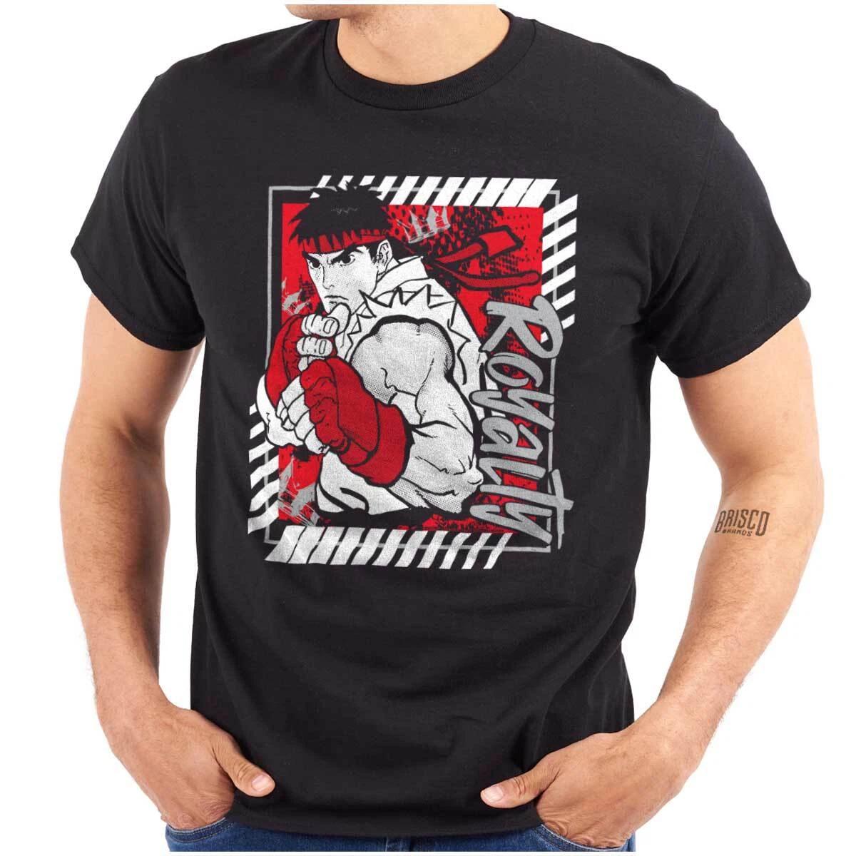 Retro Street Fighter Video Game Ryu Royalty Womens or Mens Crewneck T Shirt Tee M