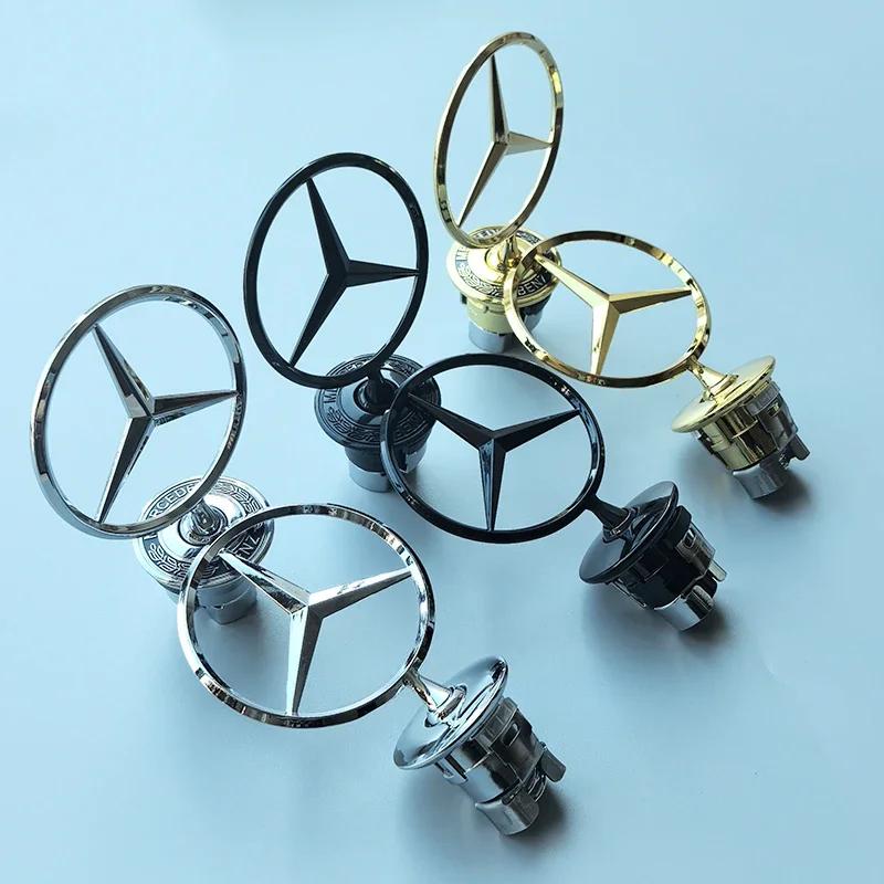 XDFMN1 Hot 2026 New For Benz Hood Stand Logo Star Badge Front Bonnet Car Emblem for Mercedes Benz W163 W204 W212 W210 W220 W24 C200 C20