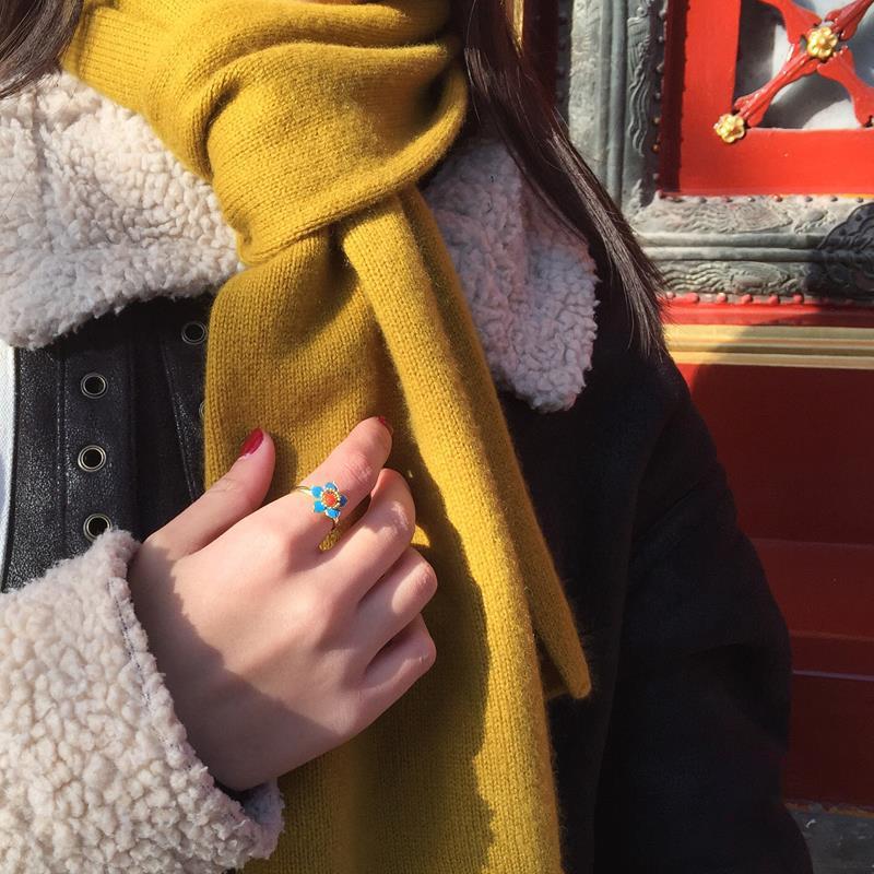 Natural South Red Tourmaline Flower Opening Ring Chinese Style Retro Palace  Unique Ancient Gold Craft  Jewelry