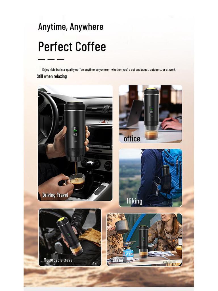Portable Wireless Espresso Coffee Machine with Digital Display and Pressure Pump