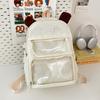 Japanese Small Fresh Cute Puppy Backpack High Value Girl Transparent Pain Bag High Capacity Backpack for Junior and Senior High School Students