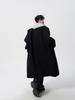 Men's Black Wool Trench Coat - Korean Style, Mid-Length, Over-the-Knee for 2025 Spring/Autumn