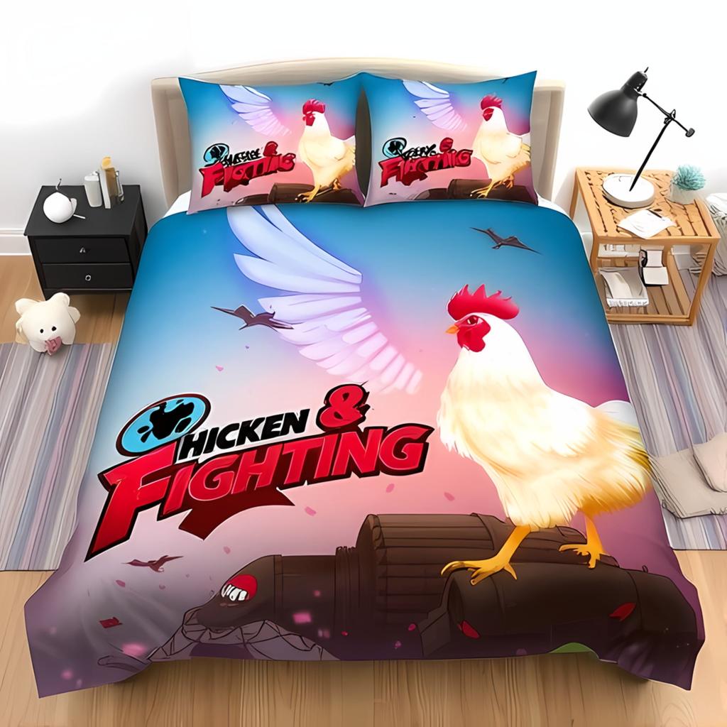 Comforter Cartoon Chicken For Kids Boys Girlslovely Rooster Bedding Setrustic Country Flower Leaves Comforter Warm