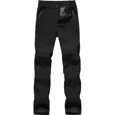 Cold Protection Climbing Soft Shell Fleece Lined Outdoor Long Climbing Sweat Thick Brushed Heat For F1808 Black [FLYGAGA] Women's Pants, Trousers,