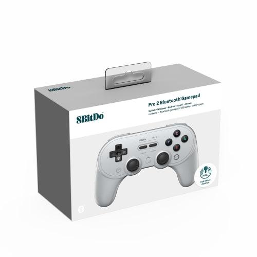 8BitDo Pro 2 Bluetooth Controller for Switch, Hall Effect Joystick Update, Wireless Game Controller for Switch, PC, Android, Steam Deck & Apple (Gray)