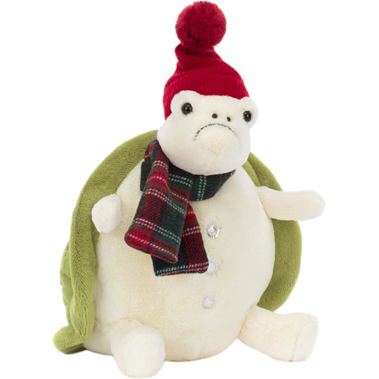 JELLYCAT Christmas Series Timmy Turtle Snowman Outfit Soothing Doll Plush Doll Sitting Height 28cm Height