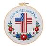 July 4th Embroidery Kit DIY Embroidery Craft Set with Hoop Threads Hand Embroidery Kit for Beginners Adults